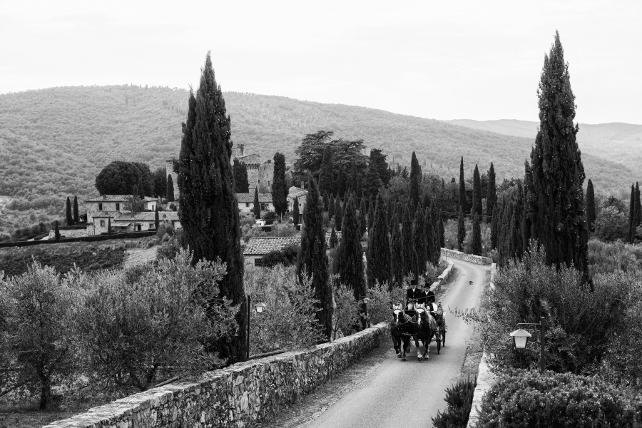 Castle in Gaiole in chianti, catholic church